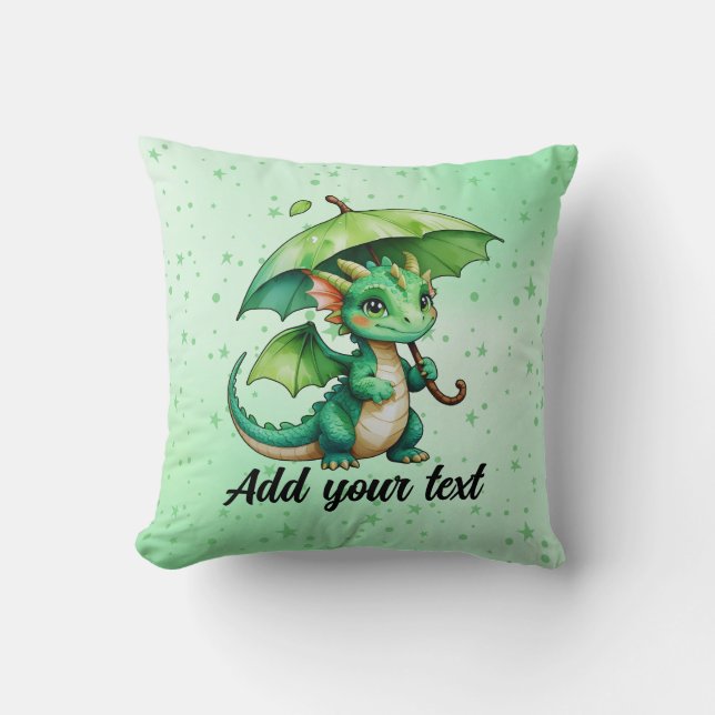 Cute Baby Dragon Fantasy Pillow Kissen (Vorderseite)