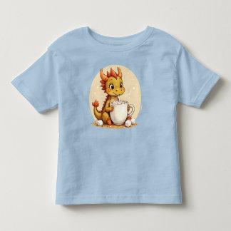Cute Baby Dragon Hot Chocolate Kids Kawaii Cozy De Kleinkind T-shirt
