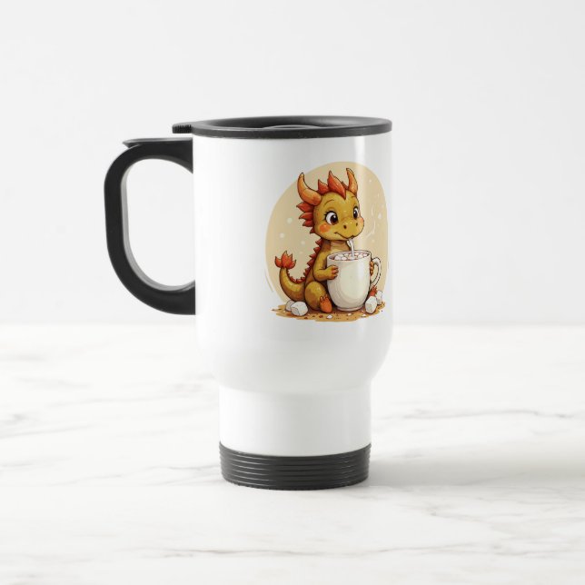 Cute Baby Dragon Hot Chocolate Kids Kawaii Cozy De Reisebecher (Links)