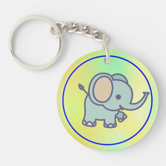 Cute Baby Elephant Cartoon-47767 Schlüsselanhänger (Vorderseite)