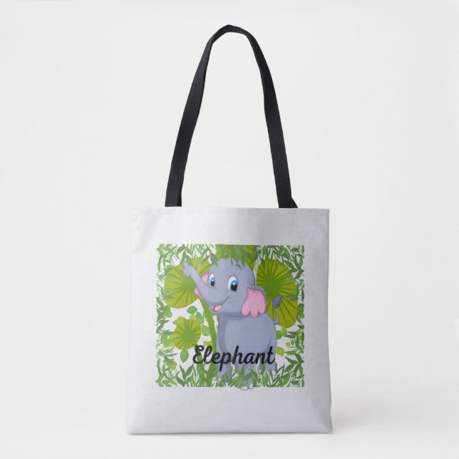 Cute Baby Elephant Tote Bag – Adorable Animal Desi Tasche (Vorderseite)