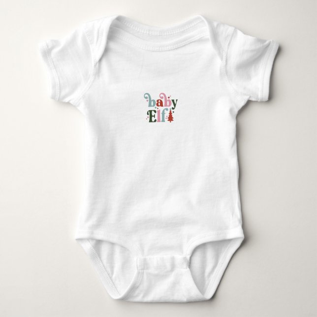 Cute Baby Elf Christmas Quote Strampler (Vorderseite)