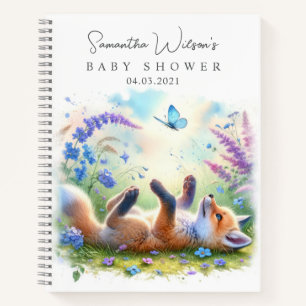Cute Baby Fox Baby shower Livre d'invité