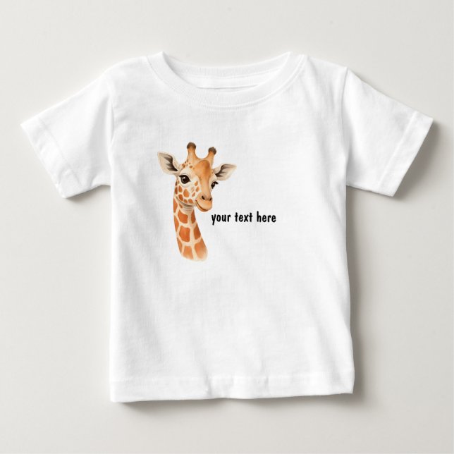 Cute Baby Giraffe Personalized Baby T-Shirt (Vorderseite)