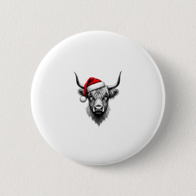 Cute Baby Highland Cow Christmas Santa Gifts Xmas  Button (Vorderseite)
