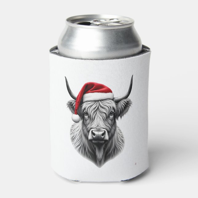 Cute Baby Highland Cow Christmas Santa Gifts Xmas  Dosenkühler (Kanne Vorderseite)