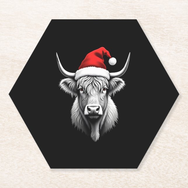 Cute Baby Highland Cow Christmas Santa Gifts Xmas  Untersetzer (Vorderseite)