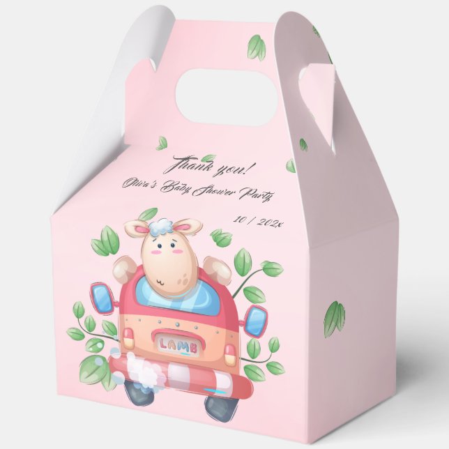 Cute Baby Lamb Baby Showbox Geschenkschachtel (Rückseite)
