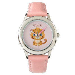 Cute Baby Leopard Safari Animal Kids Armbanduhr
