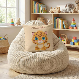 Cute Baby Leopard Safari Animal Kids Kissen