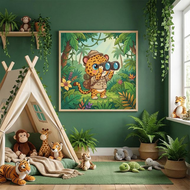 Cute Baby Leopard Safari Animal Kids Poster (Von Creator hochgeladen)