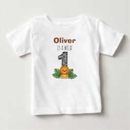Cute Baby Lion Safari First Birthday T-shirt