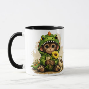 Cute Baby Monkey Dinosaur Costume Coffee Mug Tasse