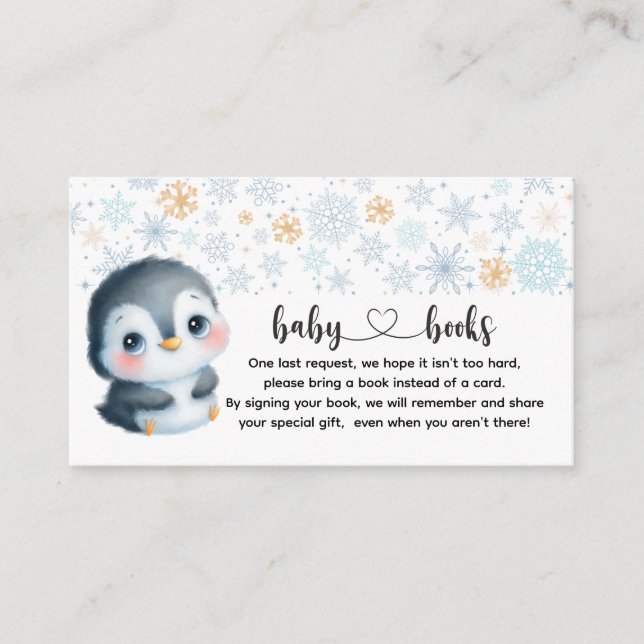Cute Baby Penguin Book request Begleitkarte (Vorderseite)