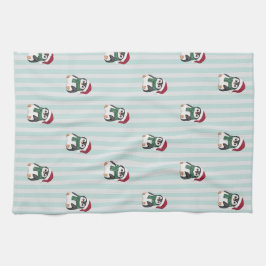 Cute Baby Penguin Wearing Santa Hat Christmas Geschirrtuch