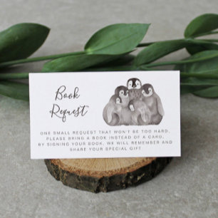 Cute Baby Penguins Baby Shower Book Request   Begleitkarte