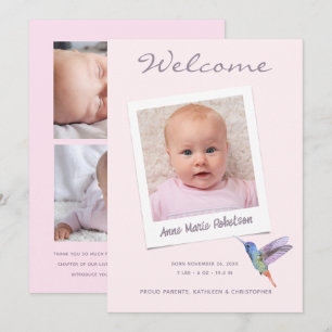 Cute Baby Photo Collage Faire-part de naissance mo