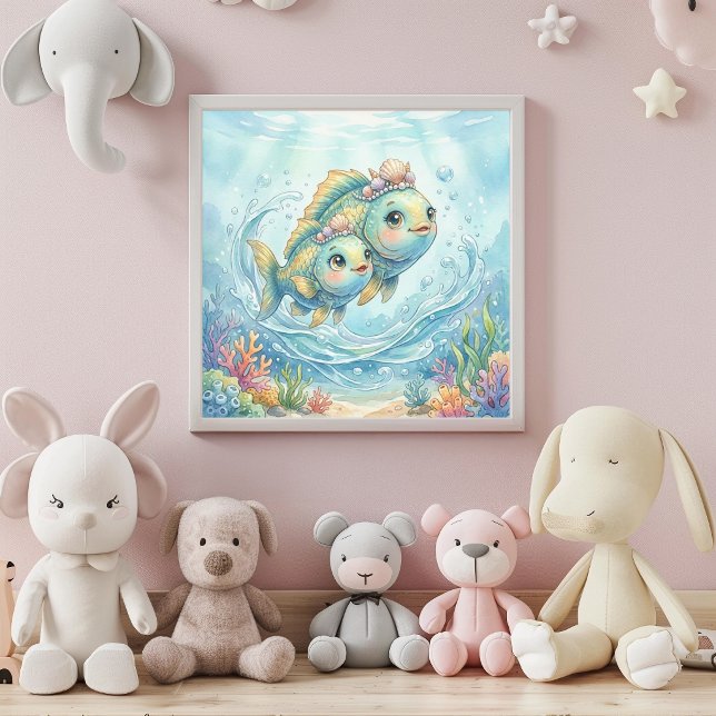 Cute Baby Pisces Zodiac Wall Art Poster (Von Creator hochgeladen)