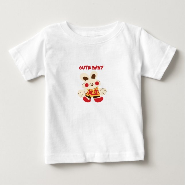 "CUTE BABY RABIT T-SHIRT" T-Shirt lapin bébé (Devant)