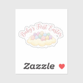 Cute Baby’s First Easter Milestone Pastel Eggs Aufkleber