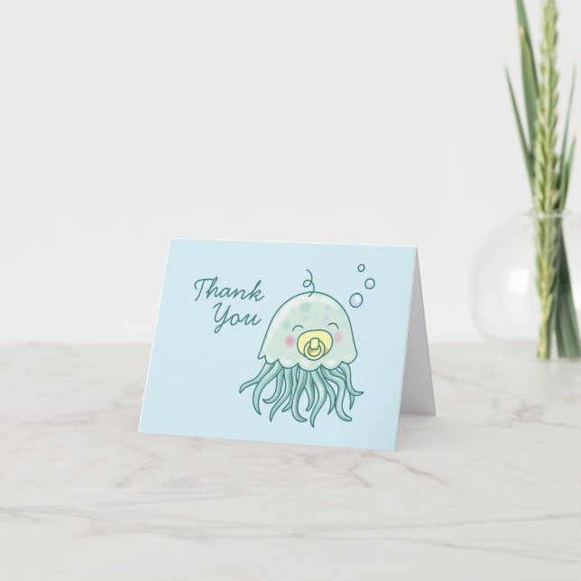 Cute Baby shower méduse Kawaii Merci (Devant)