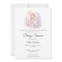 Cute Baby Sleeping Baby Shower Invitation