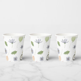 Cute Baby Spring Summer Rabbit On A Bike Pattern Pappbecher
