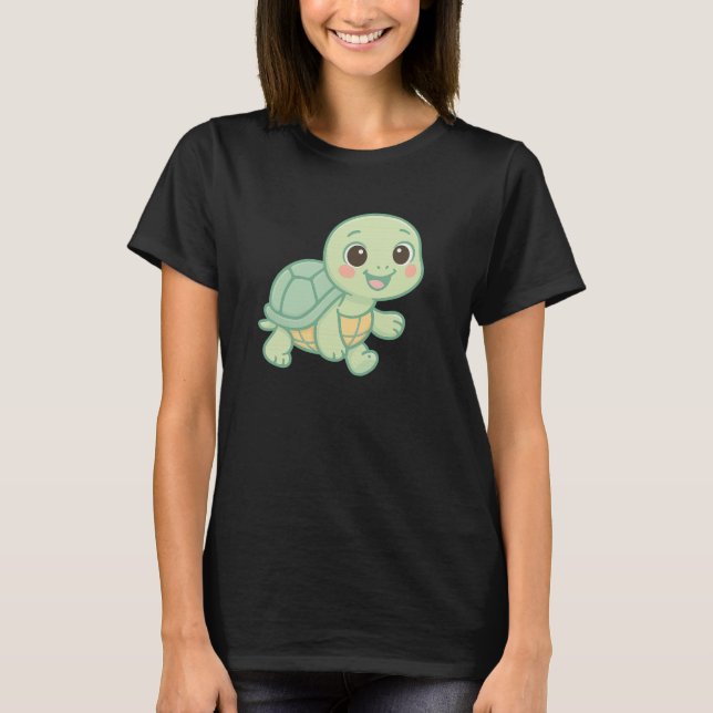 Cute Baby Turtle Walking T-Shirt (Vorderseite)