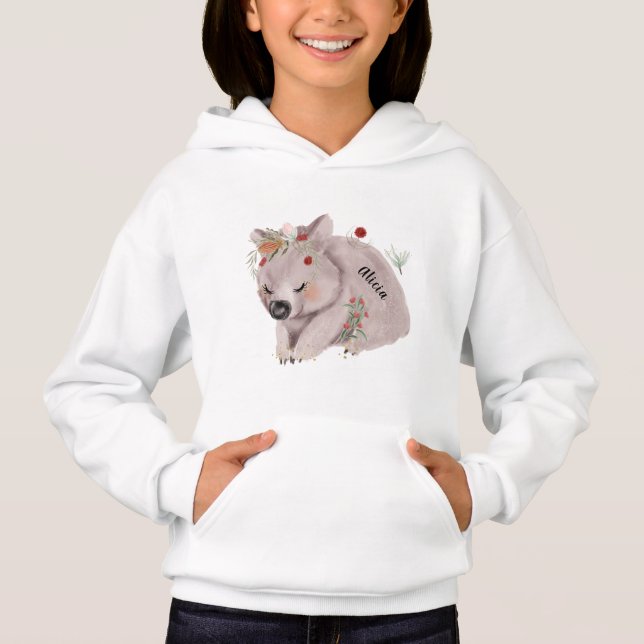 Cute Baby Wombat Gold Speckle Nom personnalisé (Devant)