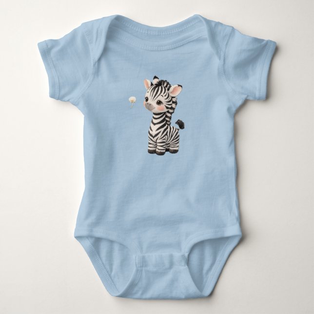 Cute Baby Zebra Bodysuit – Kawaii Safari Animal Ba Baby Strampler (Vorderseite)