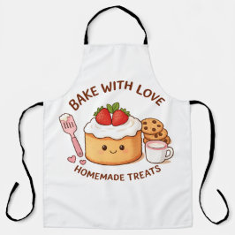 Cute "Bake With Love" Illustration Schürze
