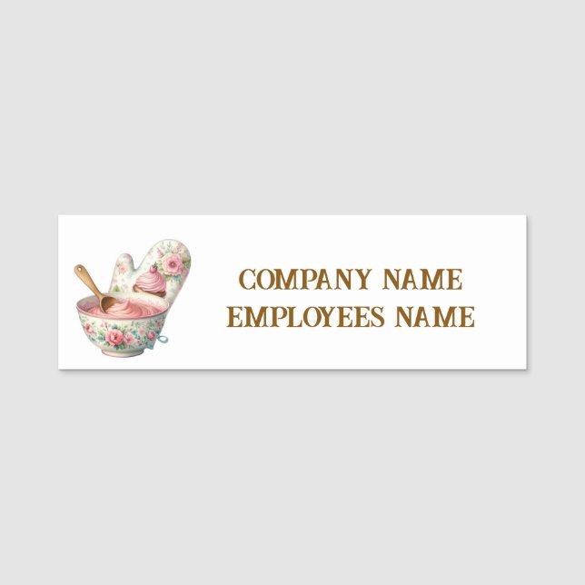 Cute Bakery add names Namensschild (Vorderseite)