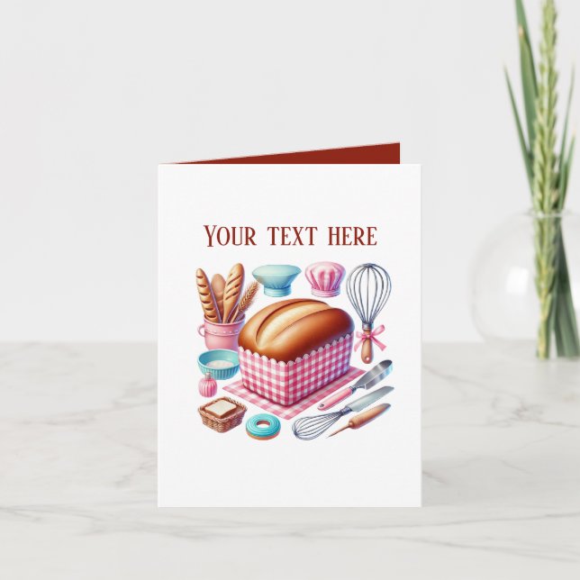Cute Bakery bread customizable Karte (Vorderseite)