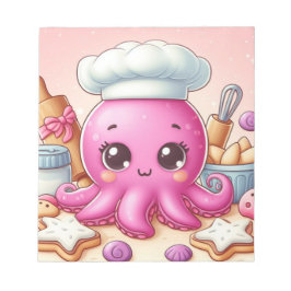 Cute baking octopus blank notepad notizblock