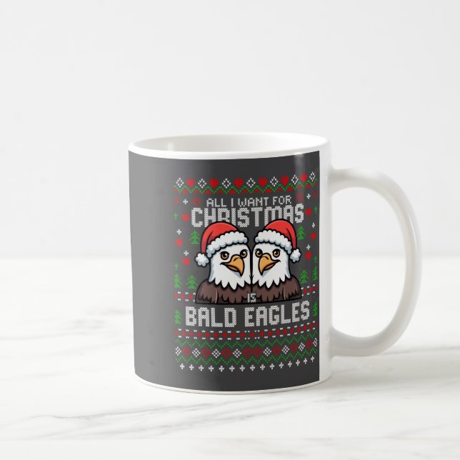 Cute Bald Eagles Christmas Ugly Xmas Sweater Patri Kaffeetasse (Rechts)
