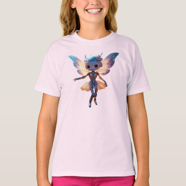 Cute Ballerina Dancing Robot Pixie T-Shirt (Vorderseite)