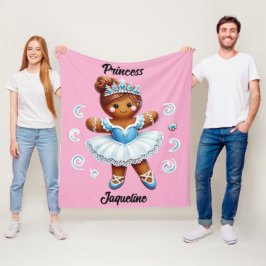 cute ballerina gingerbread girl Fleece Blanket