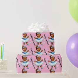 cute ballerina gingerbread girl  geschenkpapier