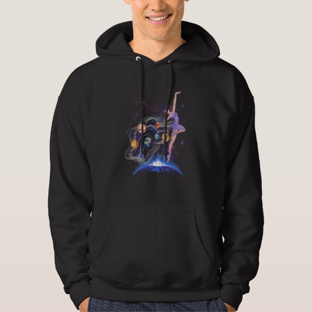 Cute Ballerina Girl Space Astronaut Ballet Dancer  Hoodie (Vorderseite)
