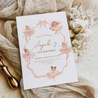 Cute Ballerinas Invitation Anniversaire