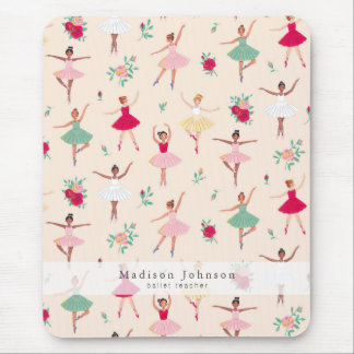 Cute Ballet Dancers Pattern Ballerina Mousepad