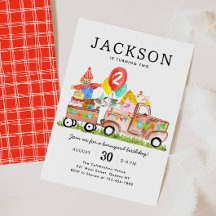 Cute Barnyard Animals Truck Kids Farm Birthday