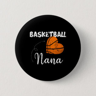 Cute Basketball Heart Basketball Button