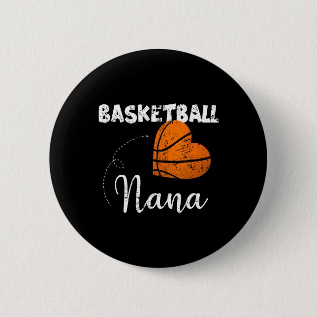 Cute Basketball Heart Basketball Button (Vorderseite)