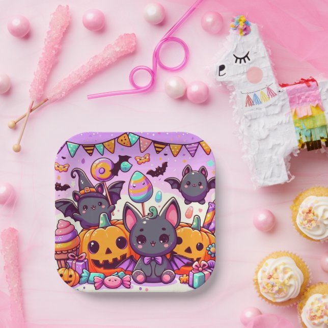 Cute bats halloween party pappteller (Party)