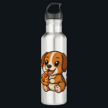 Cute beagle dog pizza pizza lovers cartoon edelstahlflasche<br><div class="desc">Cute beagle dog pizza pizza lovers cartoon</div>