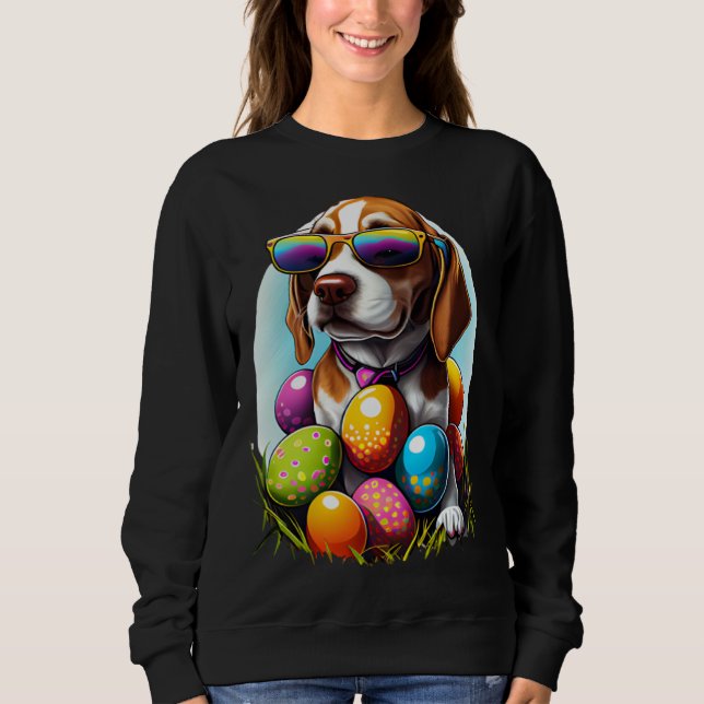 Cute Beagle Easter Eggs Dog Costume Womens Mens Ki Sweatshirt (Vorderseite)