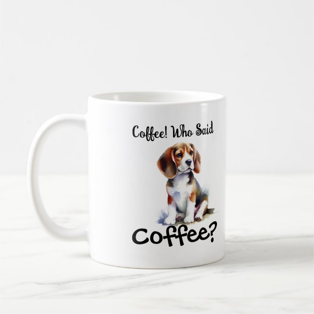 Cute '' Beagle Pup  Brown personaize Kaffeetasse (Links)