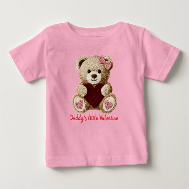 cute bear baby's first valentines bodysuit T-Shirt (Devant)