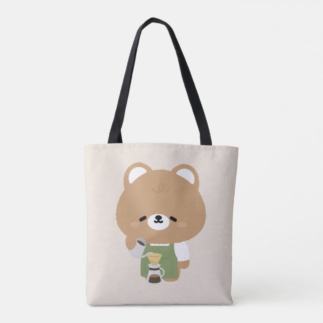 Cute Bear Barista Tasche (Rückseite)